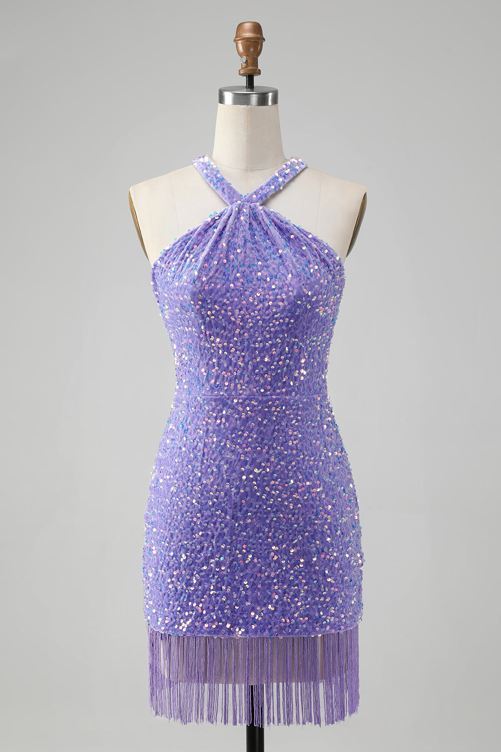 Wedtrend Women Glitter Lilac Sequin Tight Short Homecoming Dress with Tassels Spaghetti Straps Bodycon Mini Dress WEDTREND Wedtrend Women Glitter Lilac Sequin Tight Short Homecoming Dress with Tassels Spaghetti Straps Bodycon Mini Dress WEDTREND