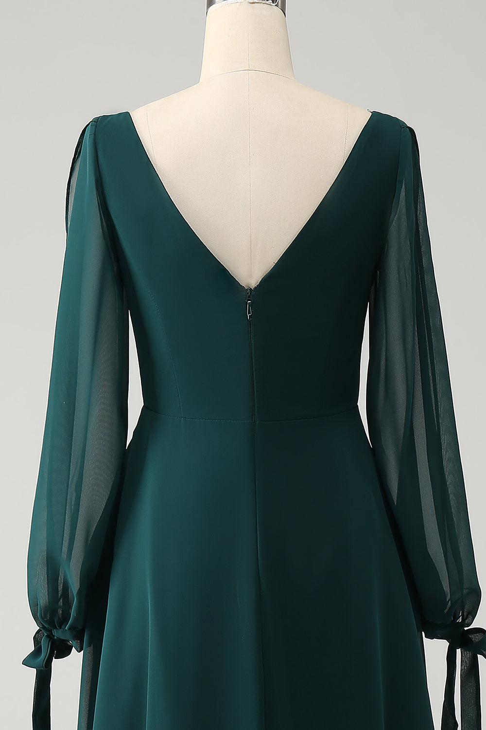Wedtrend Women Dark Green Bridesmaid Dress with Slit A-Line Bateau Neck Chiffon Wedding Party Dress with Long Sleeves WEDTREND Wedtrend Women Dark Green Bridesmaid Dress with Slit A-Line Bateau Neck Chiffon Wedding Party Dress with Long Sleeves WEDTREND