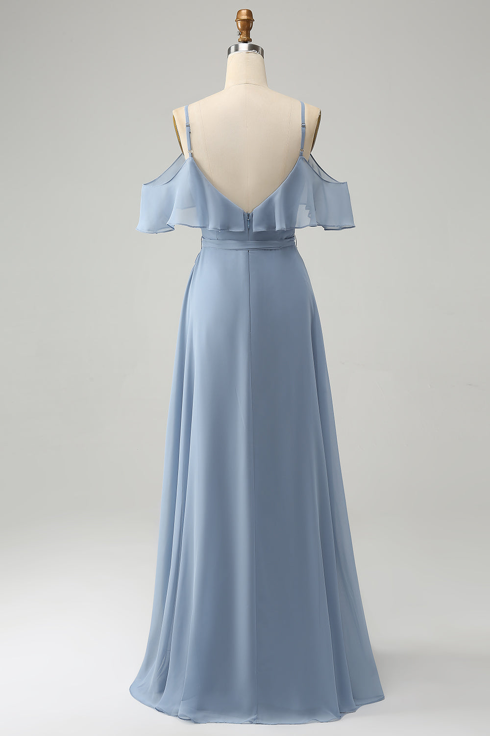 Wedtrend Women Grey Blue Bridesmaid Dress with Slit A Line Spaghetti Straps Chiffon Long Wedding Party Dress – WEDTREND Wedtrend Women Grey Blue Bridesmaid Dress with Slit A Line Spaghetti Straps Chiffon Long Wedding Party Dress – WEDTREND