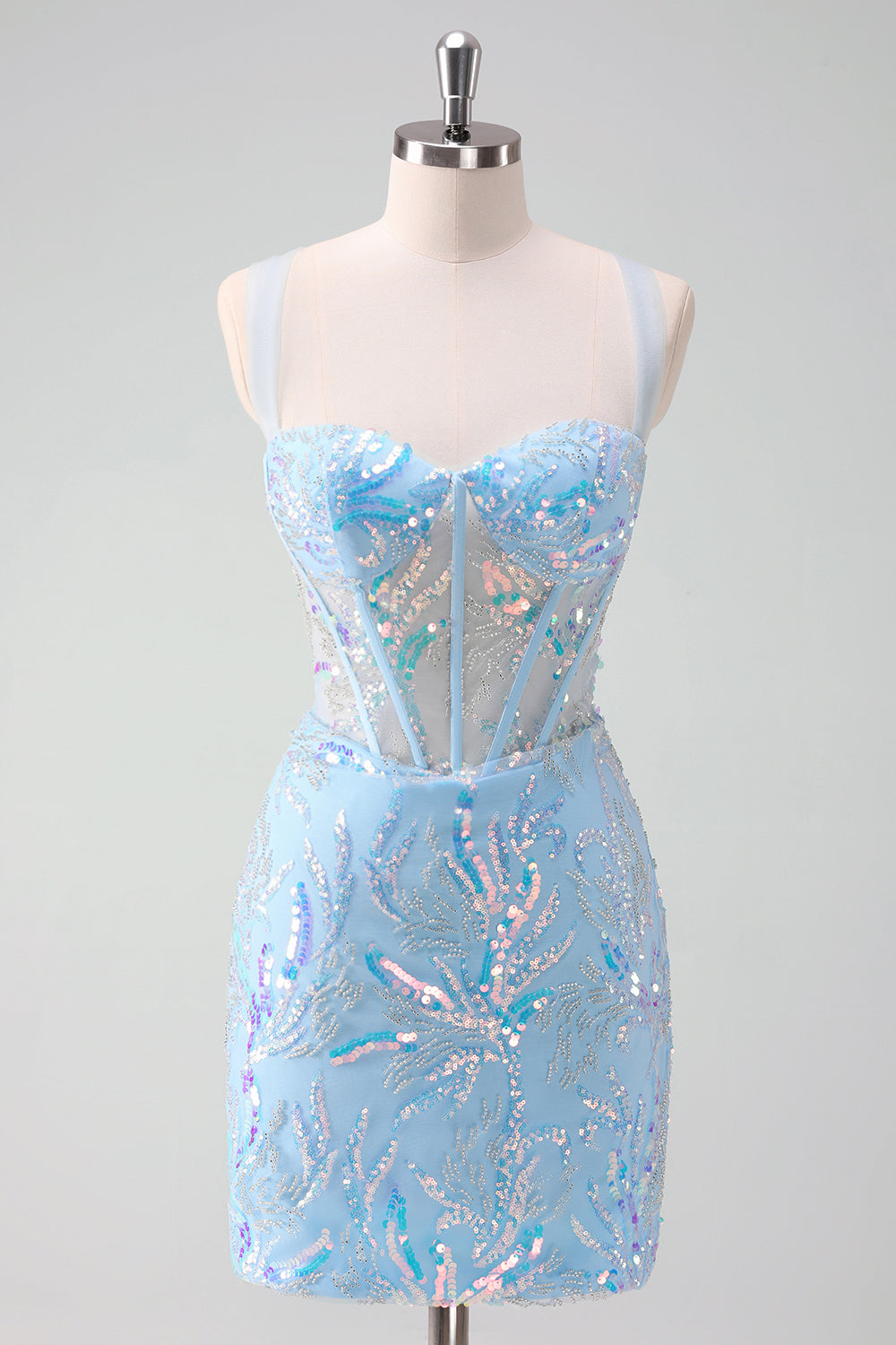Wedtrend Women Sparkly Light Blue Tight Homecoming Dress with Sequins Spaghetti Straps Lace Up Back Corset Cocktail Dress WEDTREND Wedtrend Women Sparkly Light Blue Tight Homecoming Dress with Sequins Spaghetti Straps Lace Up Back Corset Cocktail Dress WEDTREND