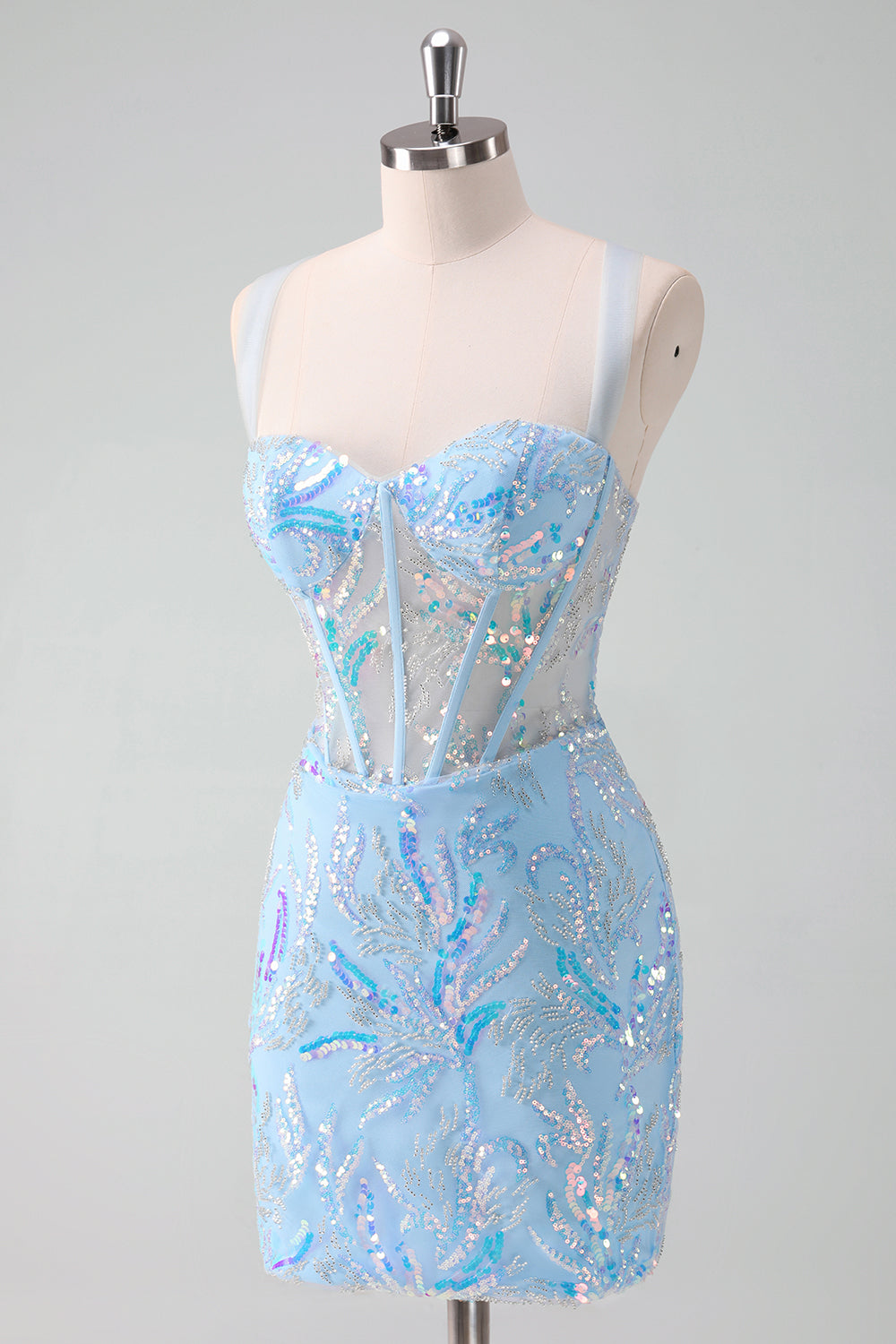 Wedtrend Women Sparkly Light Blue Tight Homecoming Dress with Sequins Spaghetti Straps Lace Up Back Corset Cocktail Dress WEDTREND Wedtrend Women Sparkly Light Blue Tight Homecoming Dress with Sequins Spaghetti Straps Lace Up Back Corset Cocktail Dress WEDTREND