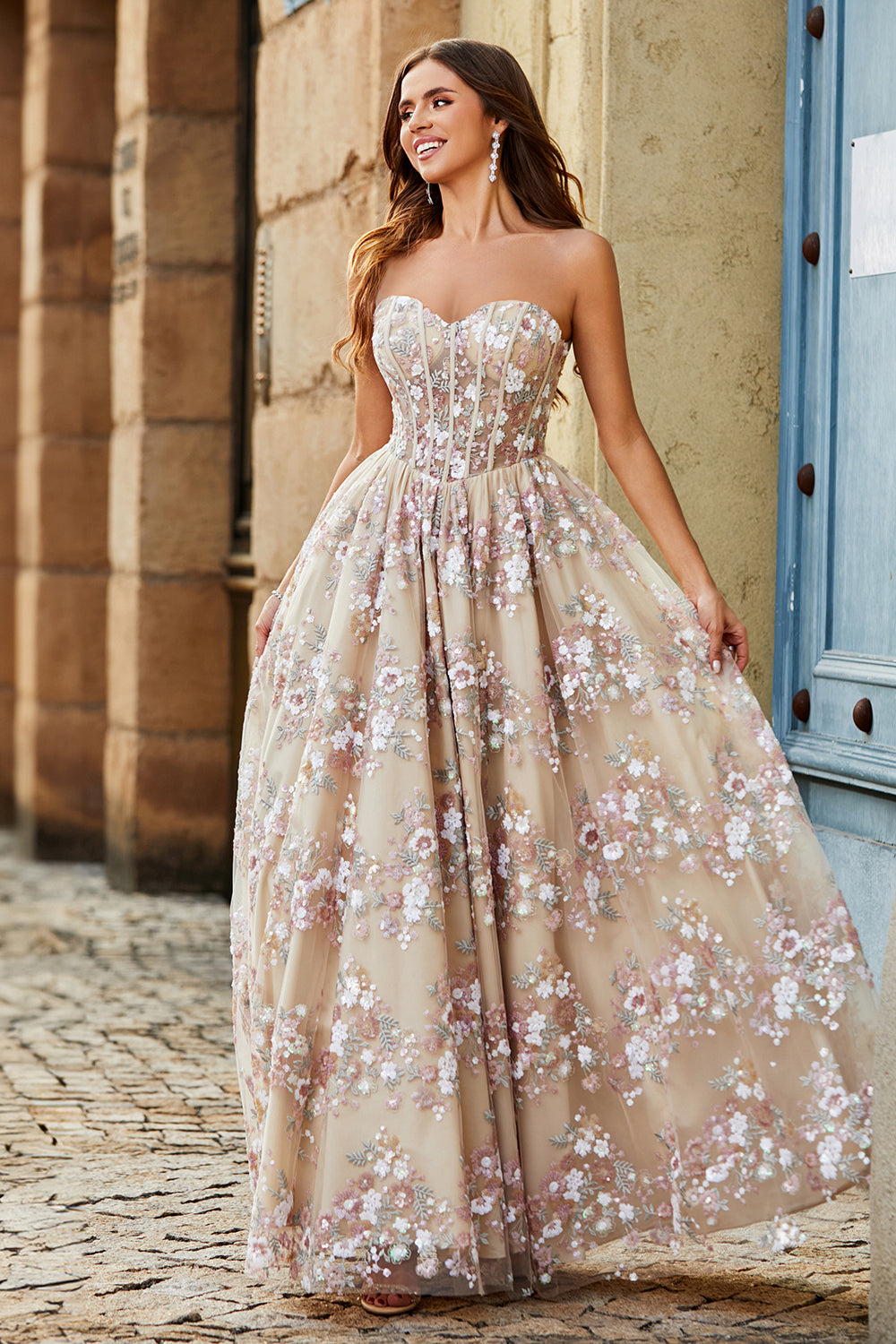 champagne dresses multi layer princess embroidered Off Shoulder Champagne Quinceanera Dresses Princess Lace Appliqued Par Hebebridal
