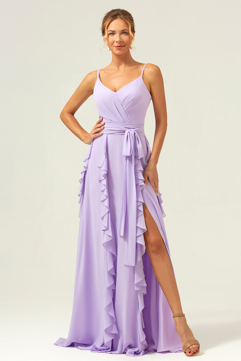 lilac bridesmaid dresses satin Lilac Mermaid Single Strap Satin Long Bridesmaid Dress Lilac / US 2