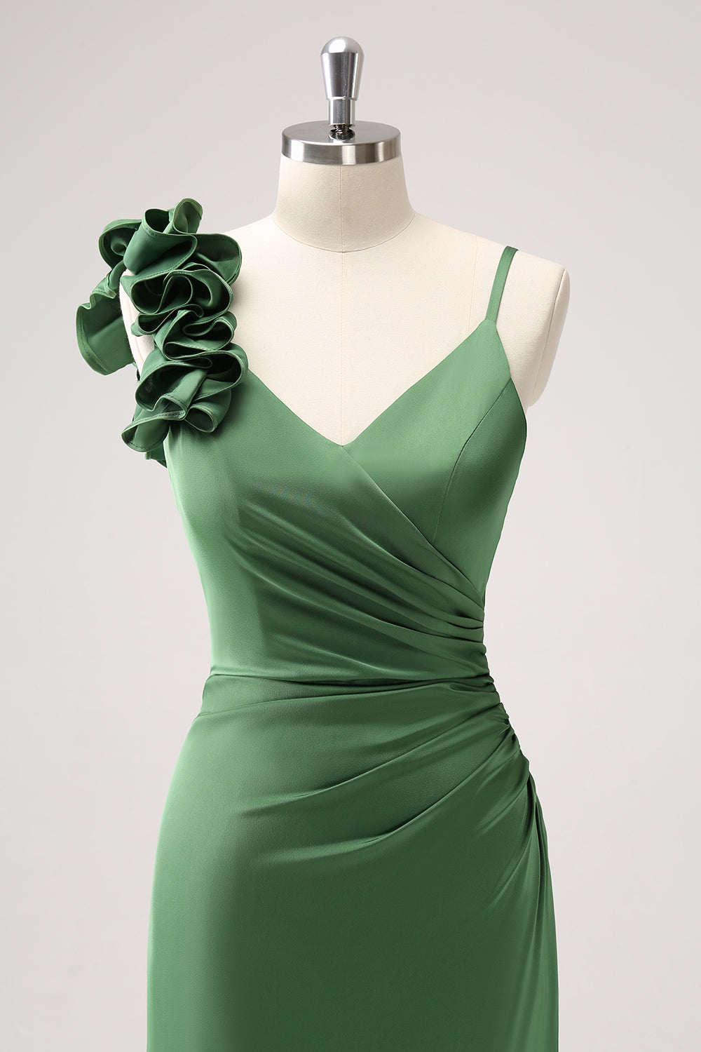 Wedtrend Women Olive Green Bridesmaid Dress with Slit Sheath Spaghetti Straps Pleated Satin Long Wedding Party Guest Dress WEDTREND Wedtrend Women Olive Green Bridesmaid Dress with Slit Sheath Spaghetti Straps Pleated Satin Long Wedding Party Guest Dress WEDTREND