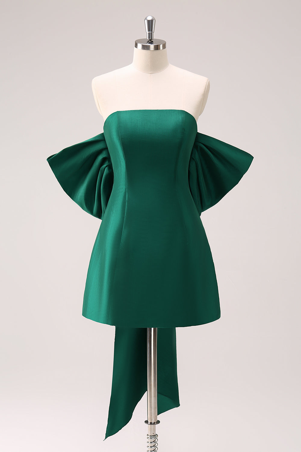 Wedtrend Women Dark Green Strapless Homecoming Dress with Bow A Line Satin Short Cocktail Dress, Dark Green / US12 Wedtrend Women Dark Green Strapless Homecoming Dress with Bow A Line Satin Short Cocktail Dress, Dark Green / US12