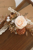 Men's Apricot Boutonniere for Wedding Party