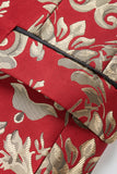 Men's Red Shawl Lapel One Button Jacquard Prom Blazer