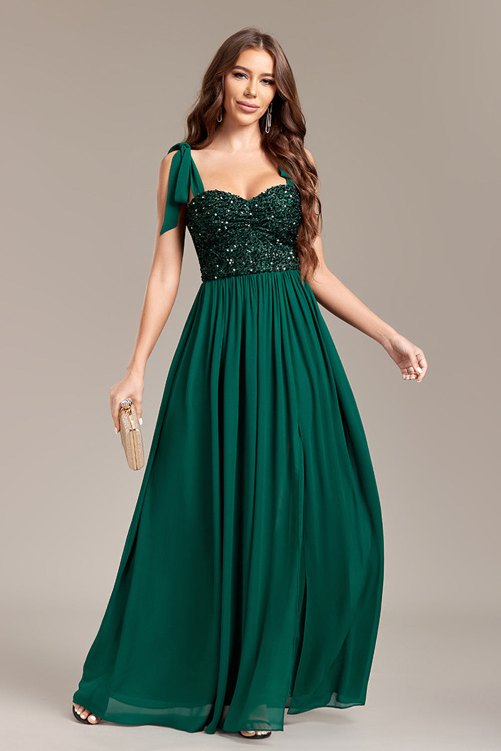 Wedtrend Women Sparkly GreenWedding Party Guest Dress A Line Sequins Backless Maxi Dress With Slit WEDTREND Wedtrend Women Sparkly GreenWedding Party Guest Dress A Line Sequins Backless Maxi Dress With Slit WEDTREND