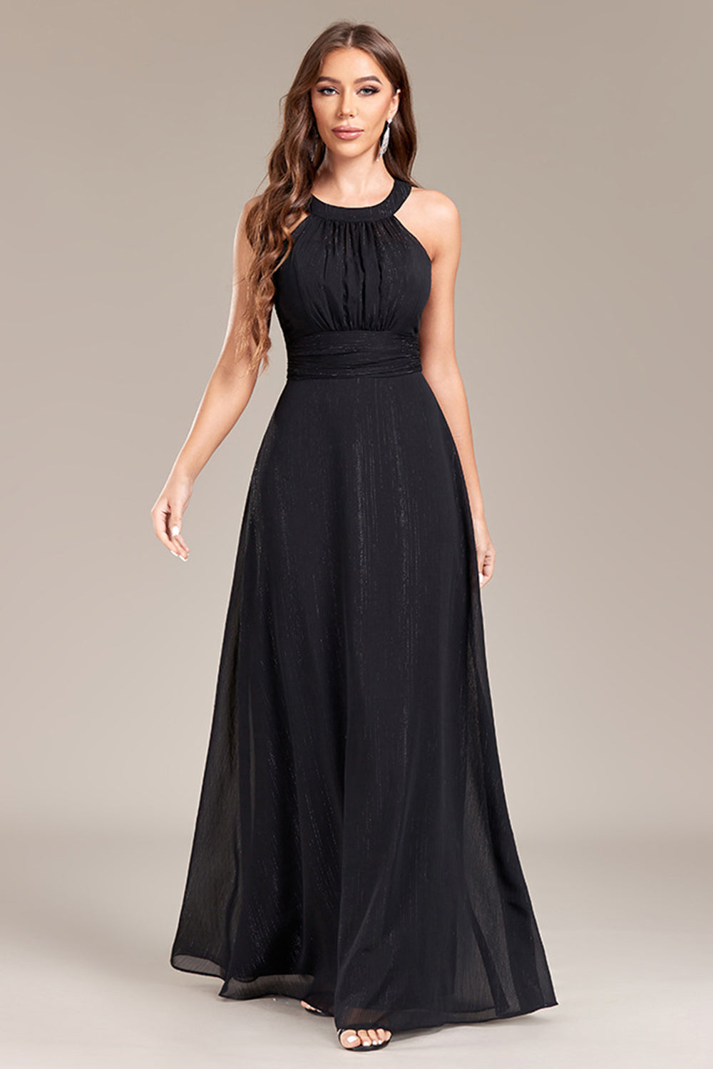 Wedtrend Women Black Wedding Party Guest Dress with Open Back A Line Halter Evening Party Dress WEDTREND Wedtrend Women Black Wedding Party Guest Dress with Open Back A Line Halter Evening Party Dress WEDTREND