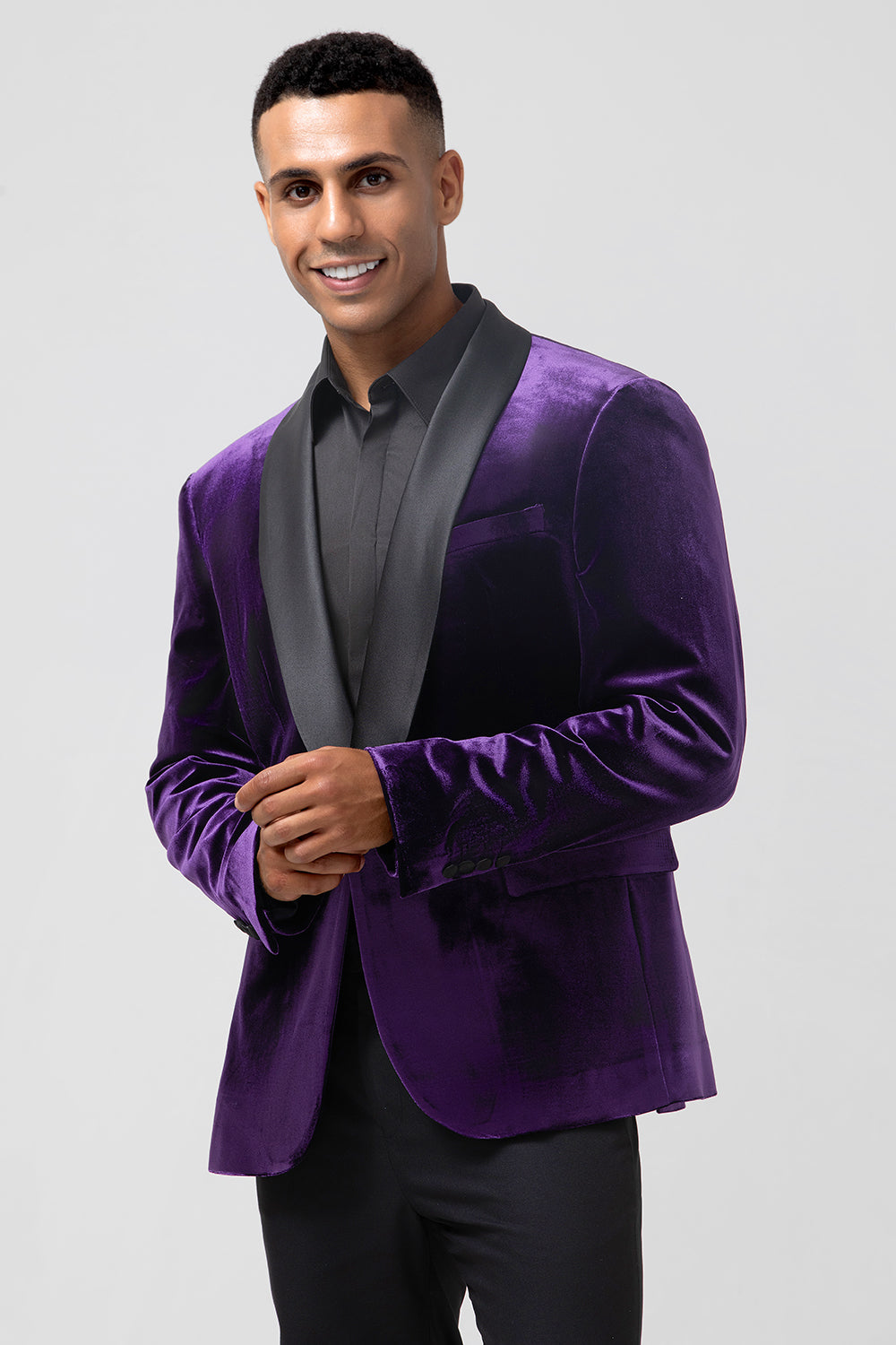 Wedtrend Men's Wedding Blazer Dark Purple Shawl Lapel One Button Prom Blazer WEDTREND Wedtrend Men's Wedding Blazer Dark Purple Shawl Lapel One Button Prom Blazer WEDTREND