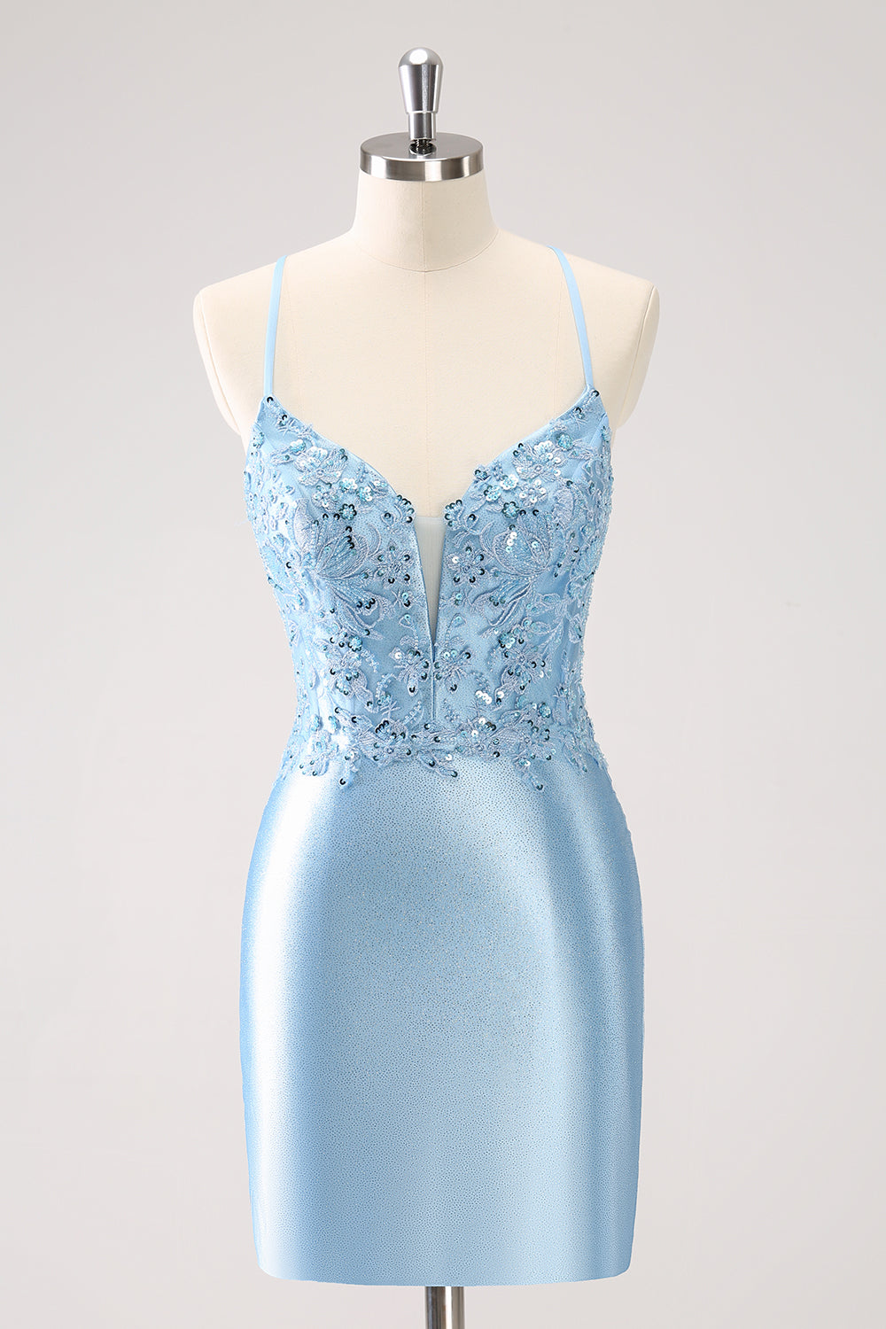 Wedtrend Women Blue Bodycon Homecoming Dress with Appliques Lace Up Back Sequin Short Cocktail Dress WEDTREND Wedtrend Women Blue Bodycon Homecoming Dress with Appliques Lace Up Back Sequin Short Cocktail Dress WEDTREND