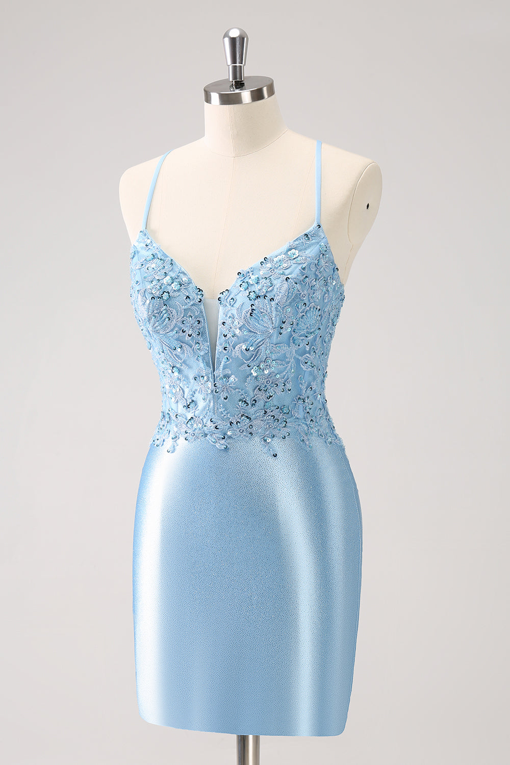 Wedtrend Women Blue Bodycon Homecoming Dress with Appliques Lace Up Back Sequin Short Cocktail Dress WEDTREND Wedtrend Women Blue Bodycon Homecoming Dress with Appliques Lace Up Back Sequin Short Cocktail Dress WEDTREND