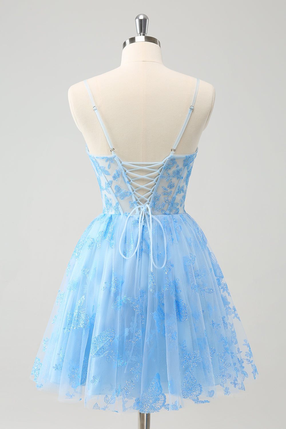 Wedtrend Women Cute Blue Glow In The Dark Homecoming Dress with Butterflies Pattern A Line Cocktail Dress WEDTREND Wedtrend Women Cute Blue Glow In The Dark Homecoming Dress with Butterflies Pattern A Line Cocktail Dress WEDTREND