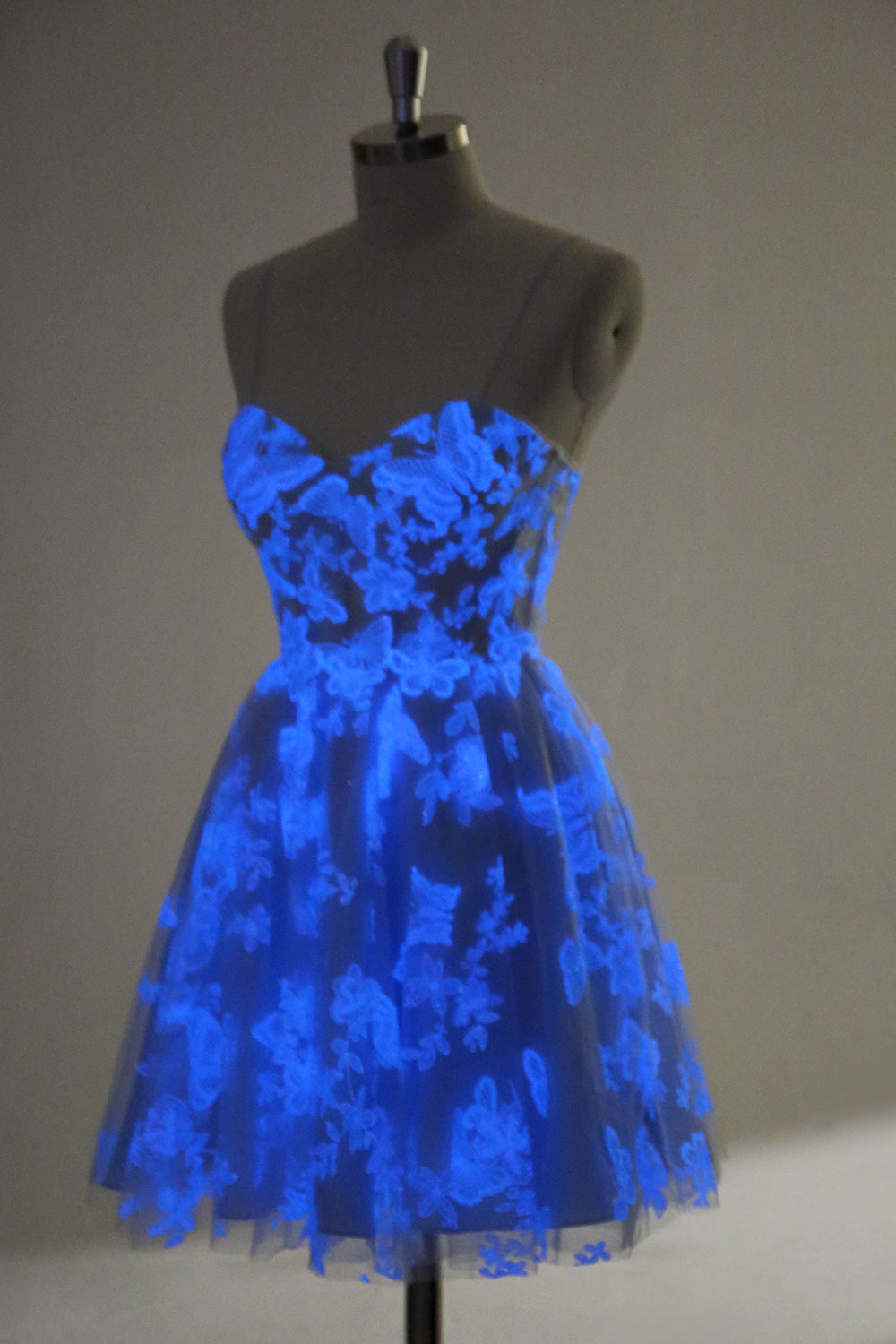 Wedtrend Women Cute Blue Glow in The Dark Homecoming Dress with Butterflies Pattern A Line Cocktail Dress, Blue / US2 Wedtrend Women Cute Blue Glow in The Dark Homecoming Dress with Butterflies Pattern A Line Cocktail Dress, Blue / US2