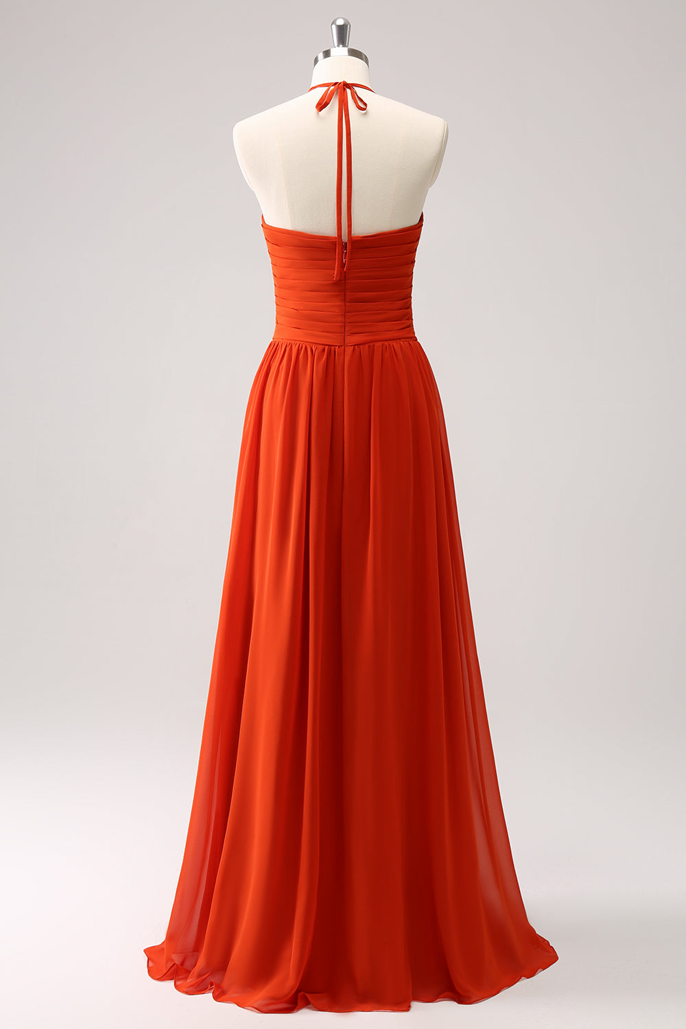 Wedtrend Women Orange Bridesmaid Dress A Line Halter Pleated Chiffon Long Wedding Guest Dress WEDTREND Wedtrend Women Orange Bridesmaid Dress A Line Halter Pleated Chiffon Long Wedding Guest Dress WEDTREND