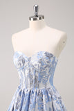 Sparkly Cute Purple Ball Gown Sweetheart Brocade Corset Long Prom Dress