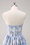 Sparkly Cute Purple Ball Gown Sweetheart Brocade Corset Long Prom Dress