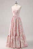 Sparkly Cute Purple Ball Gown Sweetheart Brocade Corset Long Prom Dress