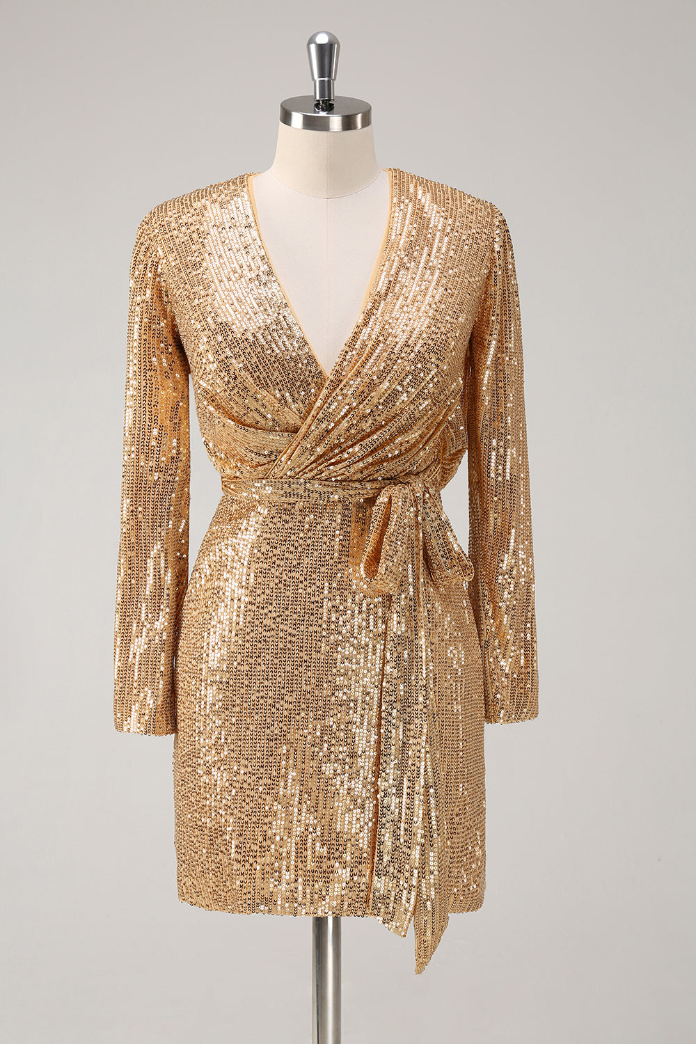 Wedtrend Women Golden Mother Dress Glitter Holiday Dress V Neck Sequins Short Tight Party Dress, Golden / US8 Wedtrend Women Golden Mother Dress Glitter Holiday Dress V Neck Sequins Short Tight Party Dress, Golden / US8