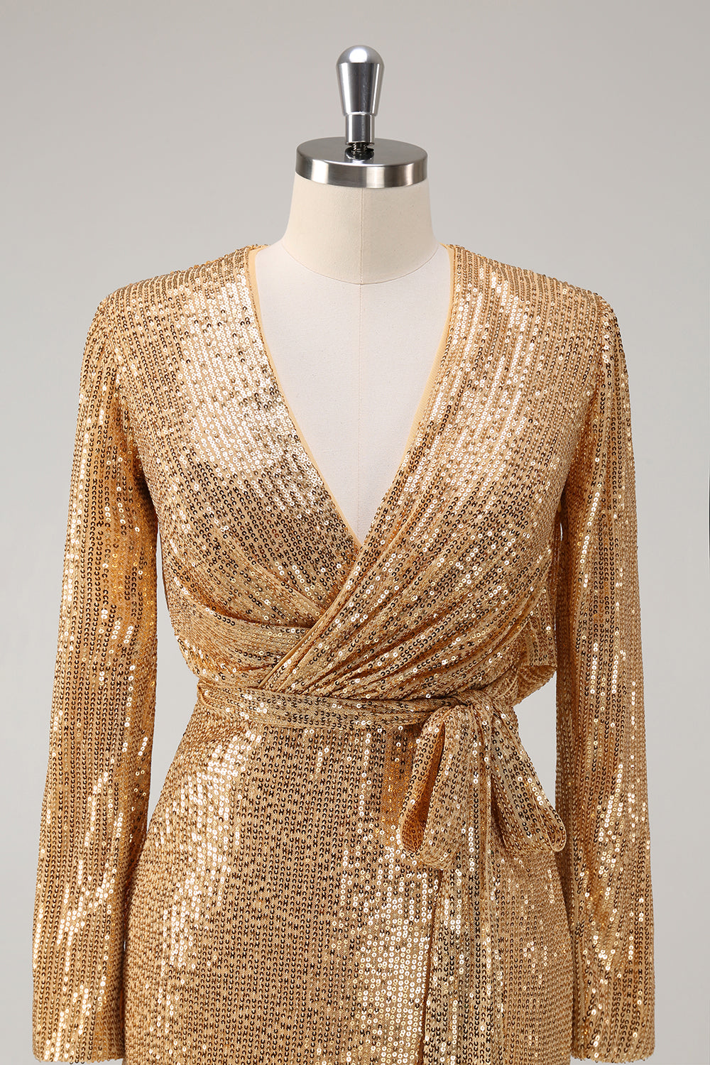 Wedtrend Women Golden Cocktail Dress V Neck Sequins Short Tight Party Dress WEDTREND Wedtrend Women Golden Cocktail Dress V Neck Sequins Short Tight Party Dress WEDTREND