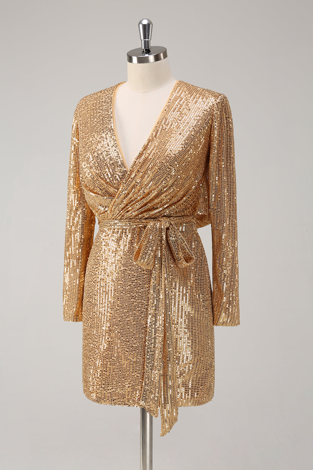 Wedtrend Women Golden Mother Dress Glitter Holiday Dress V Neck Sequins Short Tight Party Dress, Golden / US8 Wedtrend Women Golden Mother Dress Glitter Holiday Dress V Neck Sequins Short Tight Party Dress, Golden / US8