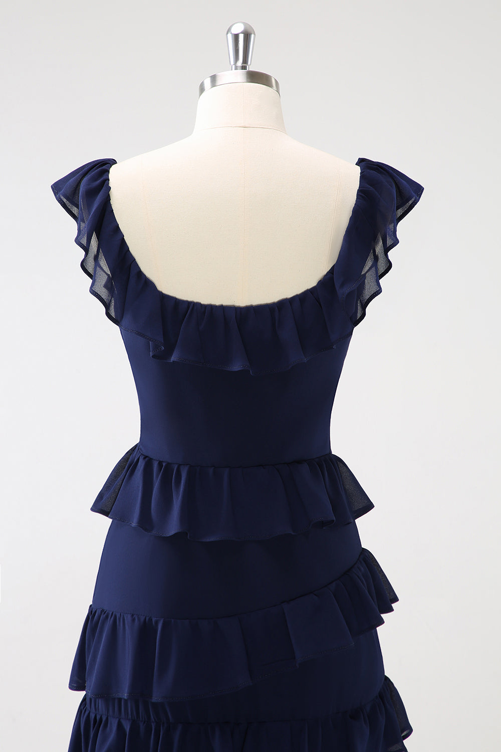 Wedtrend Women Dark Navy Bridesmaid Dress with Ruffles A Line Square Neck Tiered Long Chiffon Wedding Guest Dress WEDTREND Wedtrend Women Dark Navy Bridesmaid Dress with Ruffles A Line Square Neck Tiered Long Chiffon Wedding Guest Dress WEDTREND