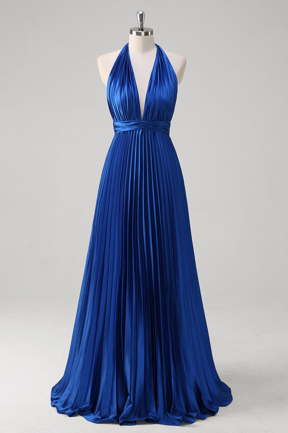 Wedtrend Women Royal Blue Long Bridesmaid Dress A-Line Halter Pleated Open Back Wedding Guest Dress WEDTREND Wedtrend Women Royal Blue Long Bridesmaid Dress A-Line Halter Pleated Open Back Wedding Guest Dress WEDTREND