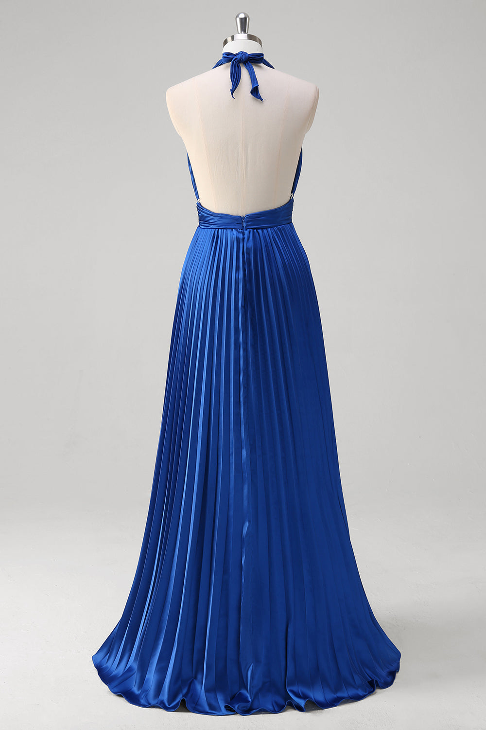Wedtrend Women Royal Blue Long Bridesmaid Dress A-Line Halter Pleated Open Back Wedding Guest Dress WEDTREND Wedtrend Women Royal Blue Long Bridesmaid Dress A-Line Halter Pleated Open Back Wedding Guest Dress WEDTREND