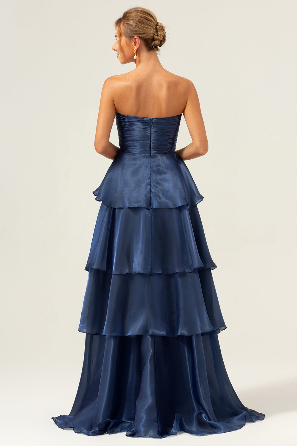 Wedtrend Women Dark Navy Tiered Maxi Dress A Line Strapless Wedding Guest Dress Tiered Pleated Ruffled Prom Dress WEDTREND Wedtrend Women Dark Navy Tiered Maxi Dress A Line Strapless Wedding Guest Dress Tiered Pleated Ruffled Prom Dress WEDTREND