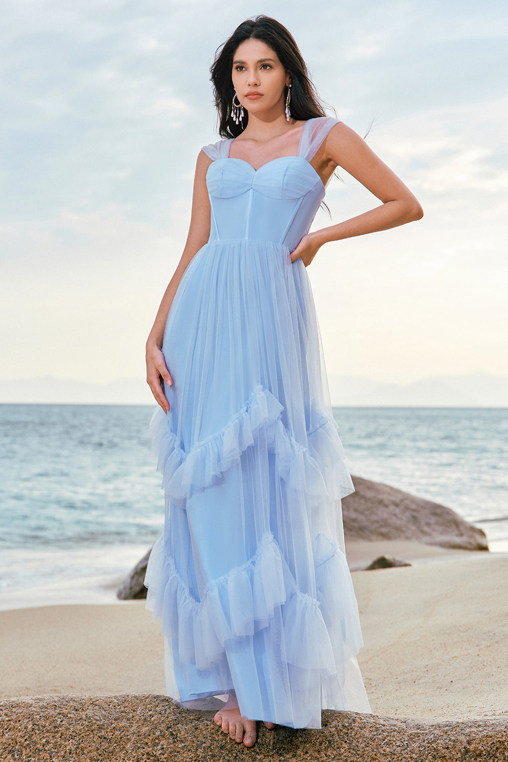 corset ruched dress Navy Halter Corset Mermaid Ruched Long Formal Dress with Slit Red / 2