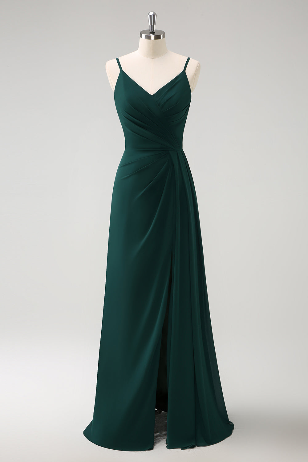 Wedtrend Women Dark Green Bridesmaid Dress with Slit A Line Spaghetti Straps Chiffon Floor Length Bridesmaid Dress WEDTREND Wedtrend Women Dark Green Bridesmaid Dress with Slit A Line Spaghetti Straps Chiffon Floor Length Bridesmaid Dress WEDTREND