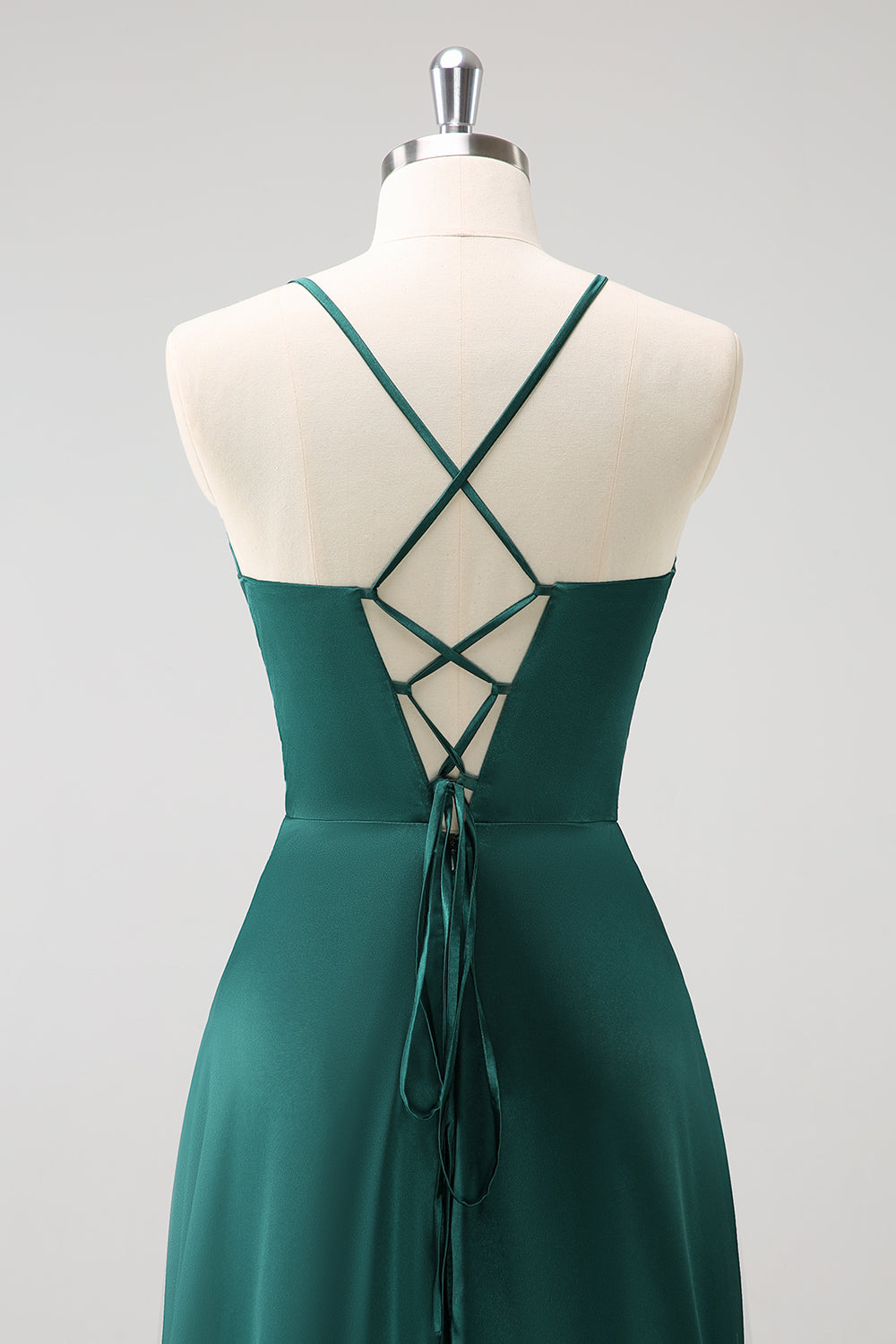 dark green strappy dress La Femme 31978