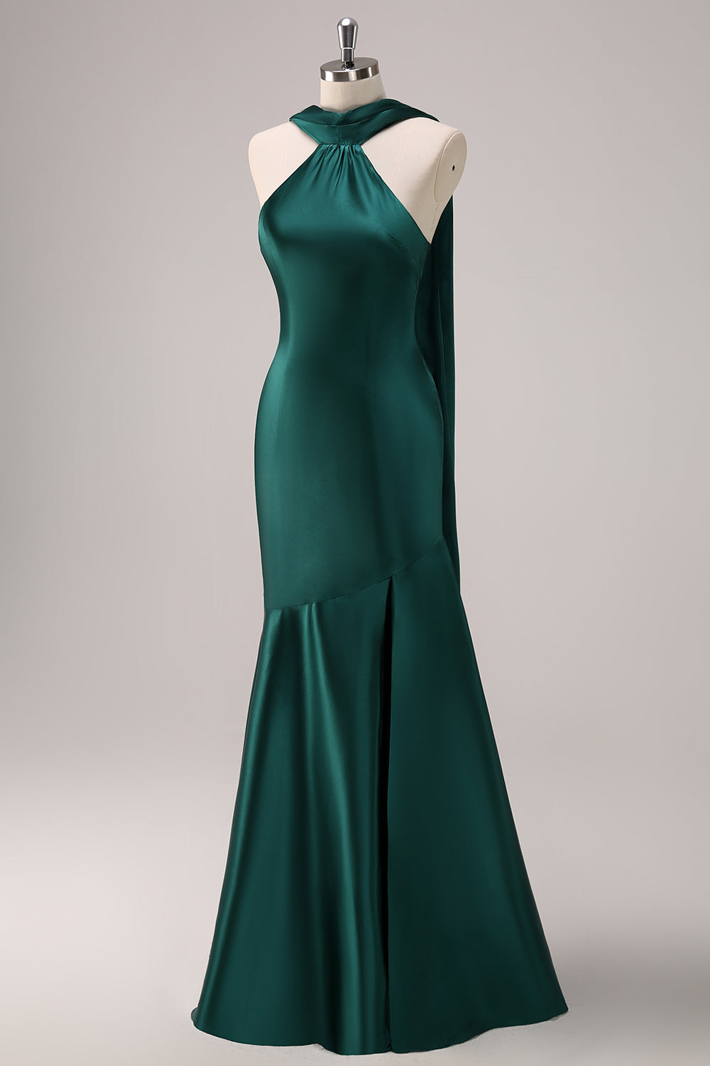 Wedtrend Women Dark Green Satin Bridesmaid Dress Mermaid Halter Floor Length Wedding Guest Dress – WEDTREND Wedtrend Women Dark Green Satin Bridesmaid Dress Mermaid Halter Floor Length Wedding Guest Dress – WEDTREND