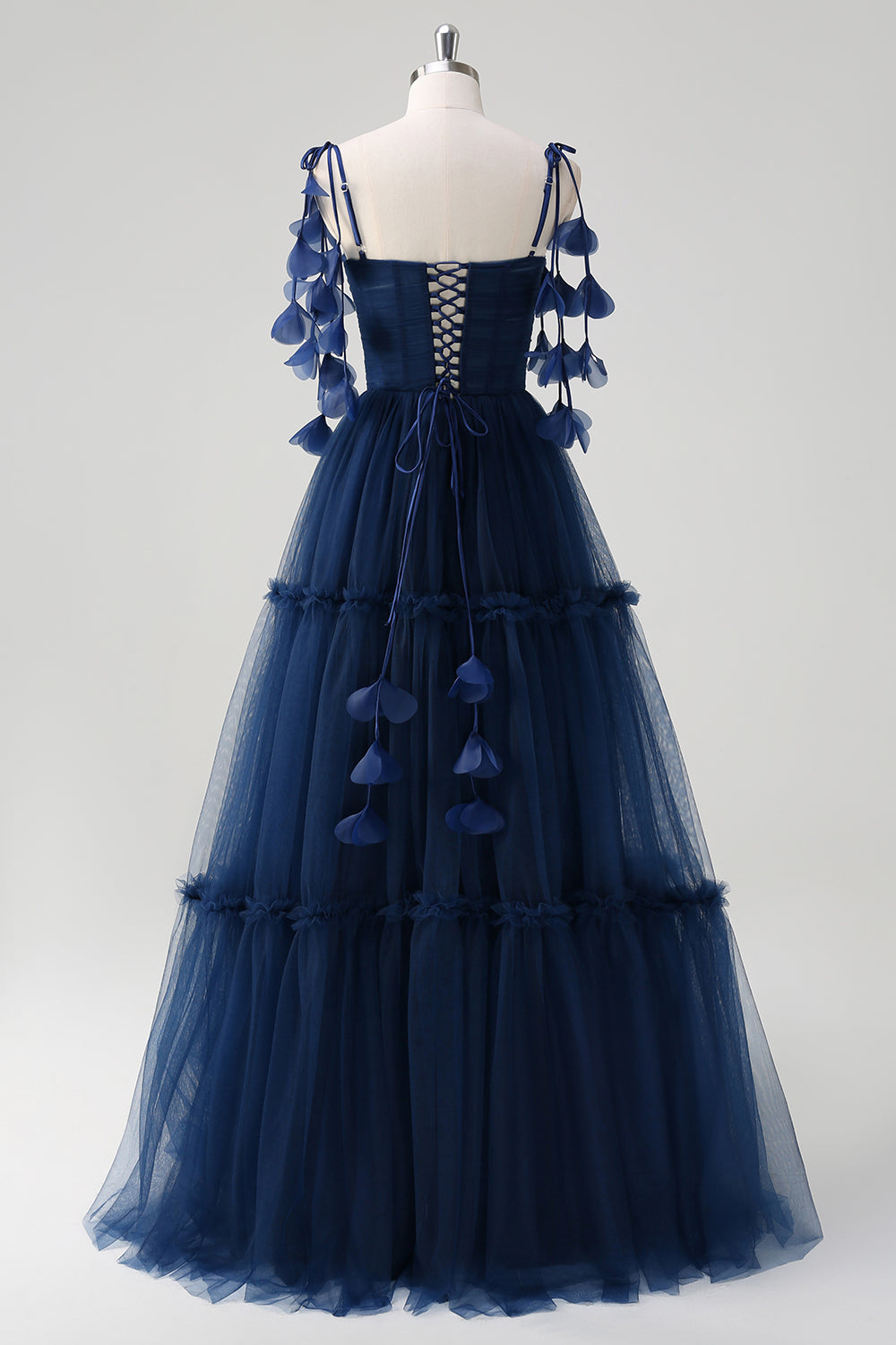 navy blue spaghetti strap corset dress cocolona Womens Corset Dress Spaghetti Straps A Line Long Dress Elegant Wedding Guest Cocktail Party Evening Dress Pleated Flowy Sundress Navy M