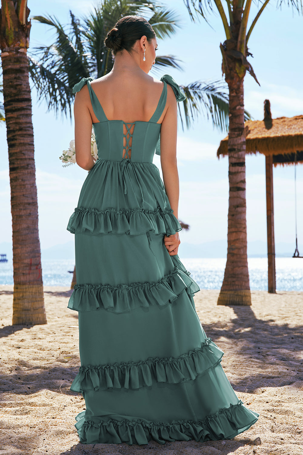 maxi dress with ribbon straps Ursa White Tie Straps Maxi Dress L / White
