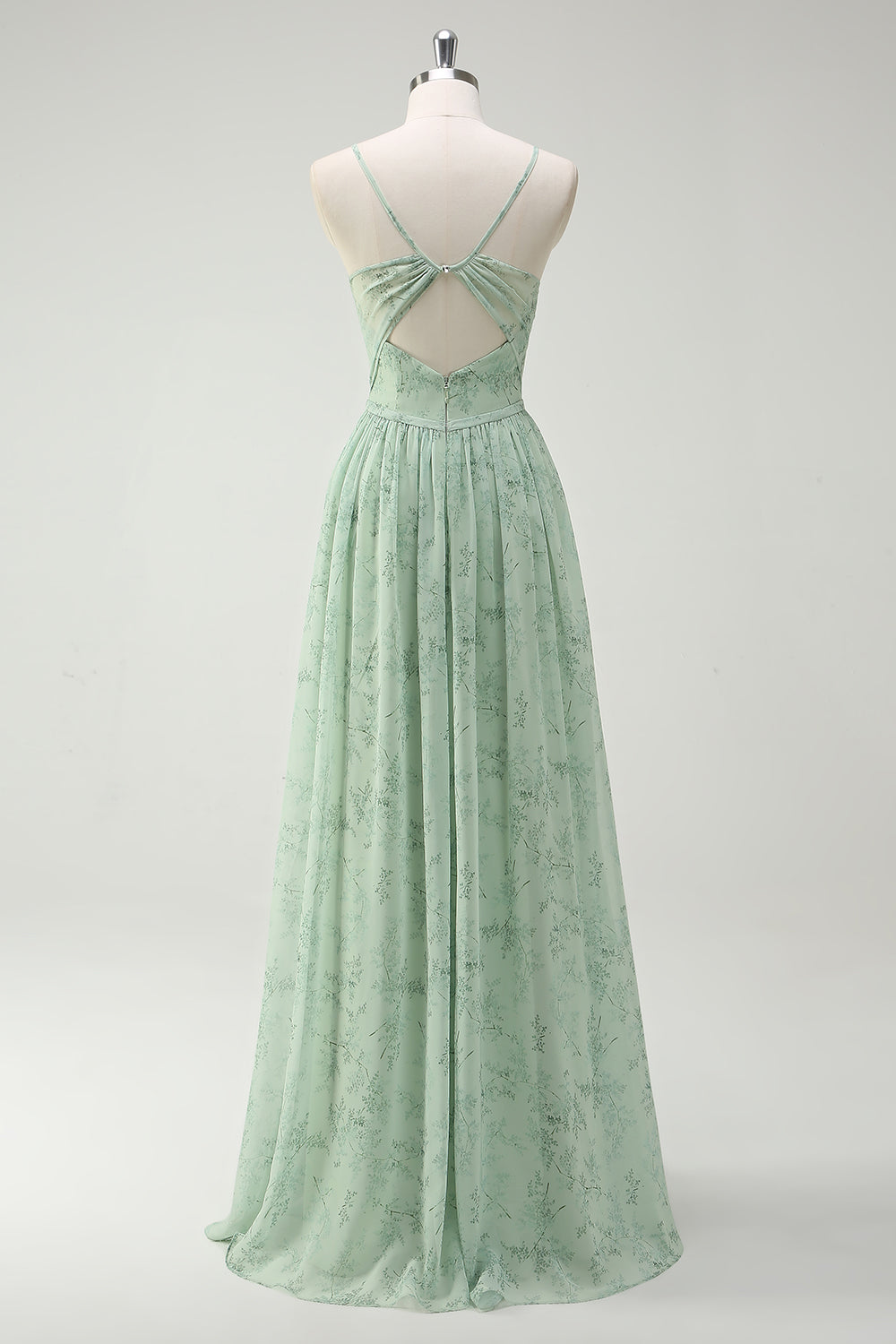 Wedtrend Women Dusty Sage Long Bridesmaid Dress with Slit A-Line Spaghetti Straps Pleated Print Wedding Guest Dress, Dusty Sage / US22W Wedtrend Women Dusty Sage Long Bridesmaid Dress with Slit A-Line Spaghetti Straps Pleated Print Wedding Guest Dress, Dusty Sage / US22W