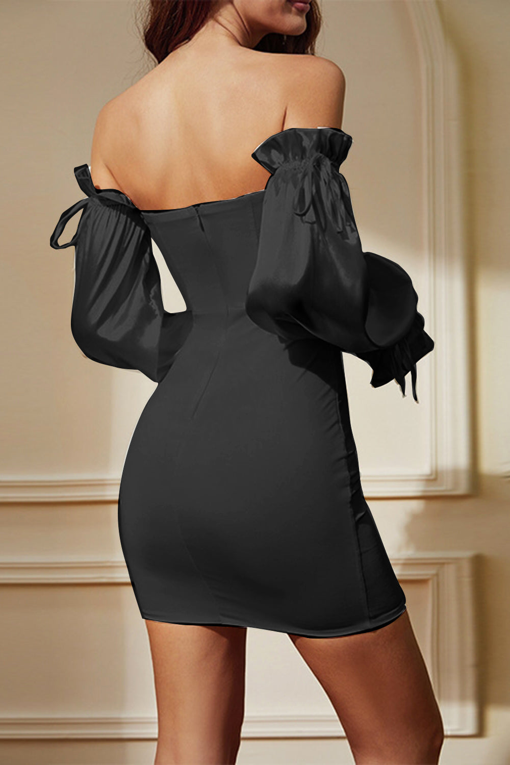 Wedtrend Women Black Cocktail Dress Bodycon Strapless Short Party Dress with Detachable Sleeves WEDTREND Wedtrend Women Black Cocktail Dress Bodycon Strapless Short Party Dress with Detachable Sleeves WEDTREND