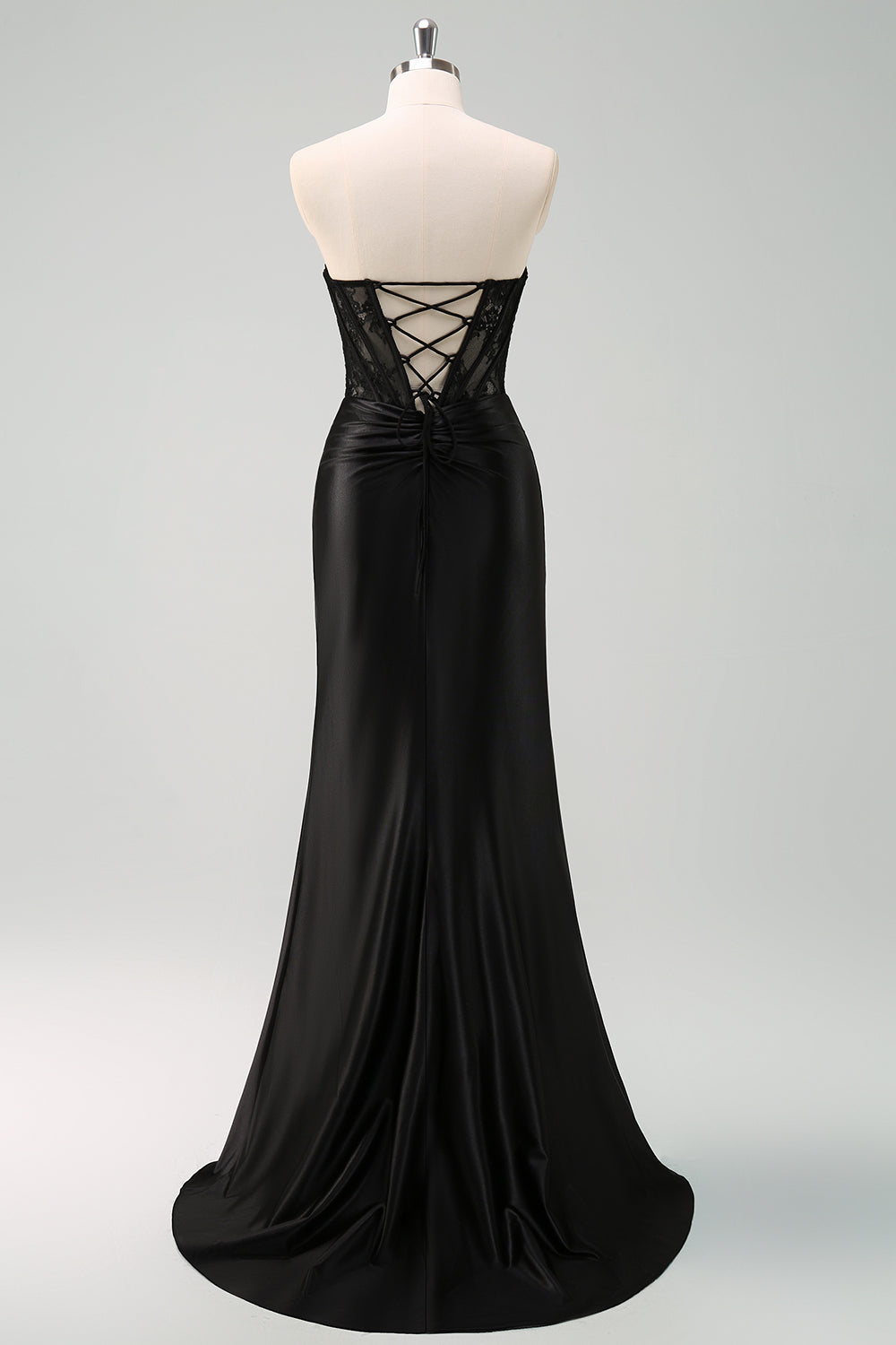 Wedtrend Women Black Mermaid Prom Dress with Lace Up Back Strapless Ruched Corset Long Formal Dress WEDTREND Wedtrend Women Black Mermaid Prom Dress with Lace Up Back Strapless Ruched Corset Long Formal Dress WEDTREND