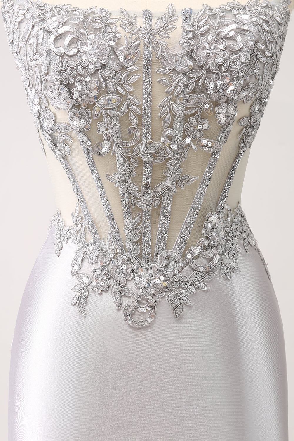Wedtrend Women Homecoming Dress Silver Glitter Corset Strapless Tight Short Cocktail Dress WEDTREND Wedtrend Women Homecoming Dress Silver Glitter Corset Strapless Tight Short Cocktail Dress WEDTREND