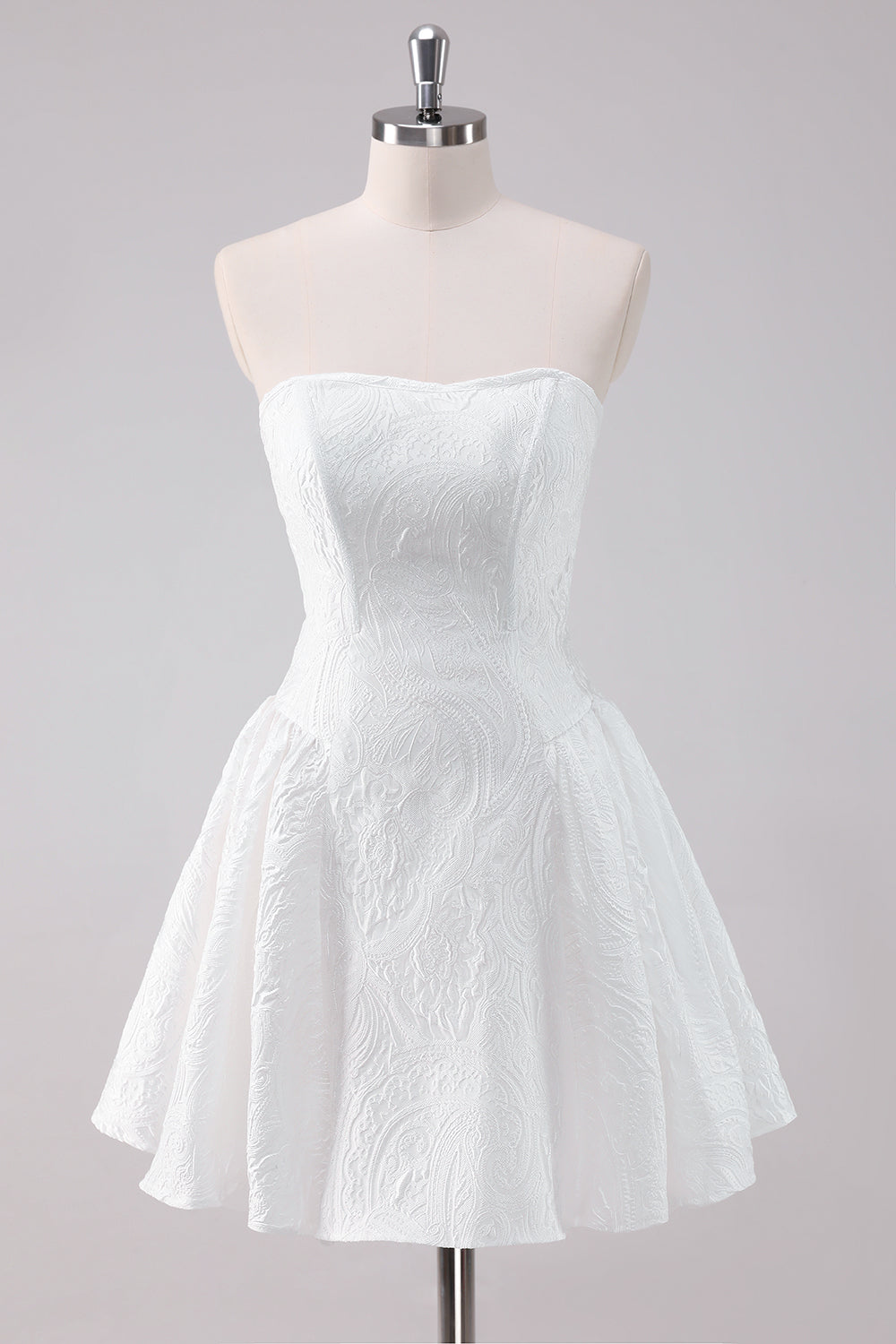 Wedtrend Women Simple White Strapless Homecoming Dress A Line Short Cocktail Dress WEDTREND Wedtrend Women Simple White Strapless Homecoming Dress A Line Short Cocktail Dress WEDTREND