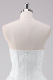 Simple White A Line Strapless Corset Short Homecoming Dress