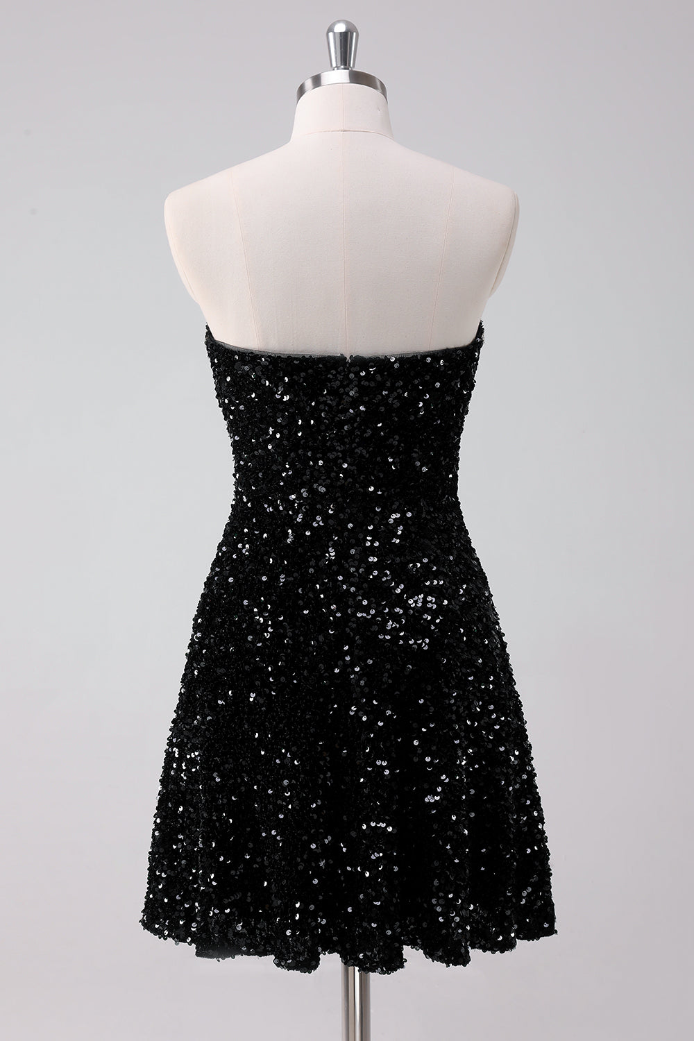 Wedtrend Women Sparkly Black Strapless Sequins Homecoming Dress A Line Short Cocktail Dress WEDTREND Wedtrend Women Sparkly Black Strapless Sequins Homecoming Dress A Line Short Cocktail Dress WEDTREND