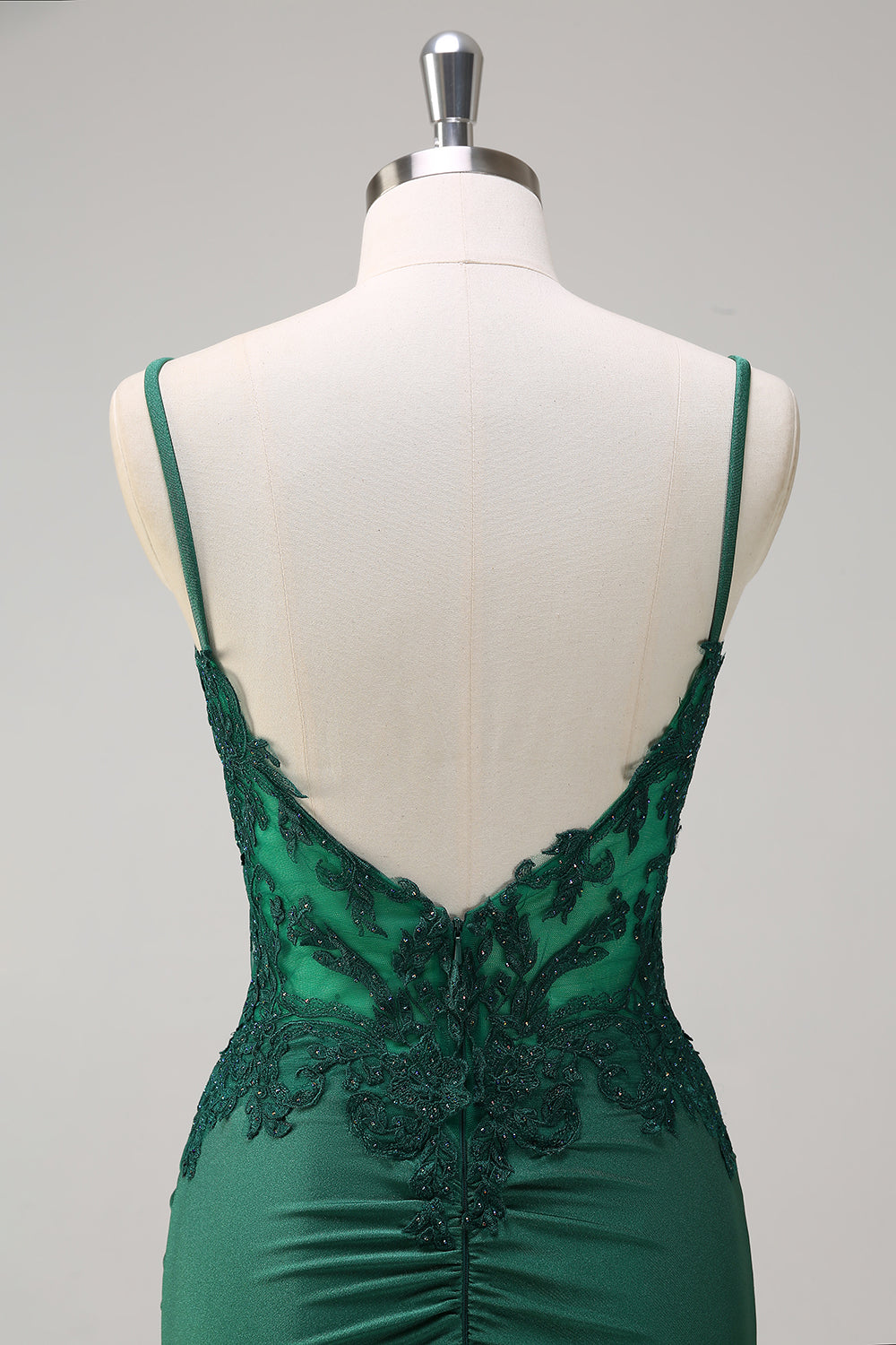 WEDTREND Women Dark Green Backless Prom Dress With Beading Mermaid Spaghetti Straps Corset Formal Dress WEDTREND Women Dark Green Backless Prom Dress With Beading Mermaid Spaghetti Straps Corset Formal Dress