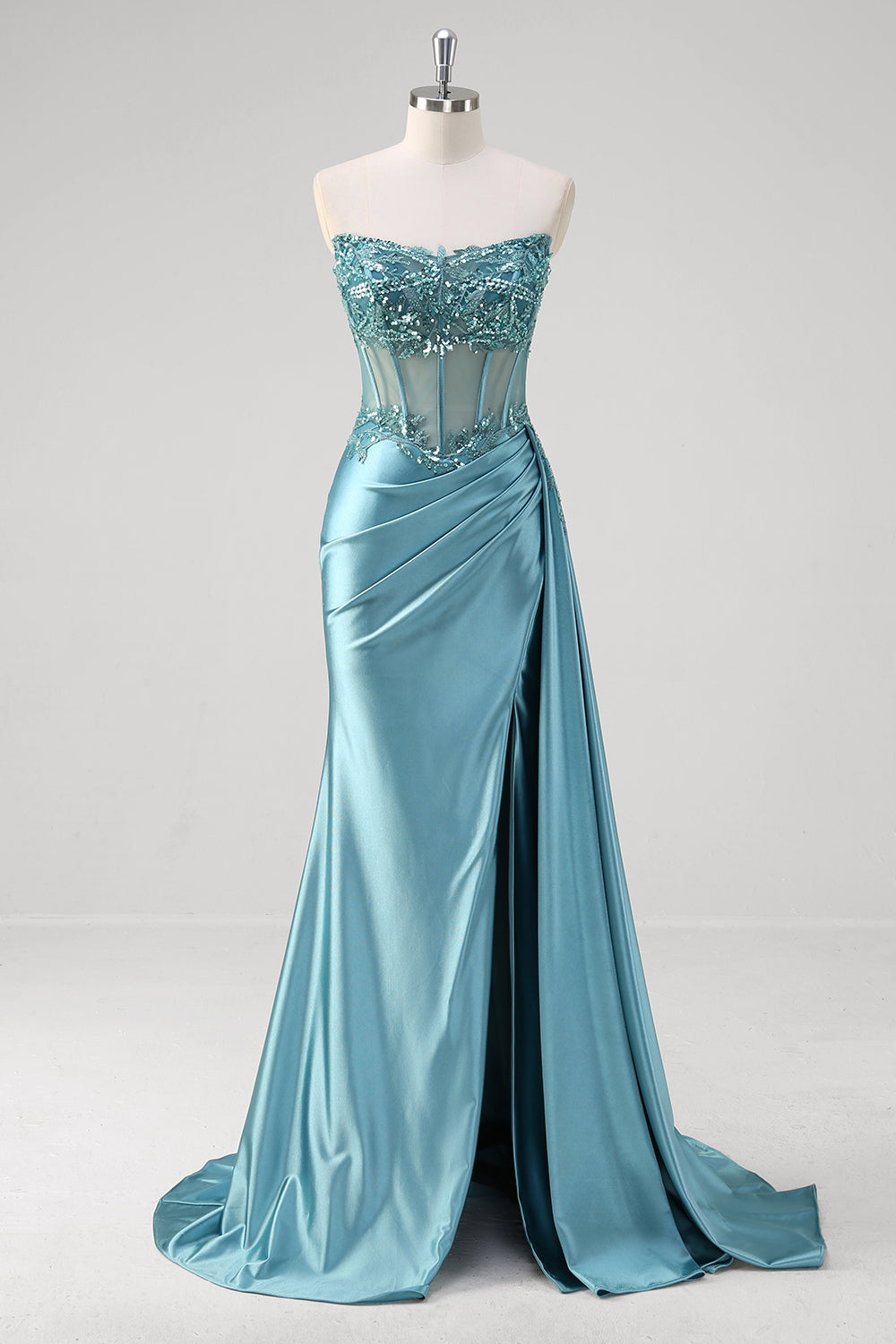 icy blue satin dress Icy Blue One Shoulder Stretch Satin Maxi Dress Shahida Parides
