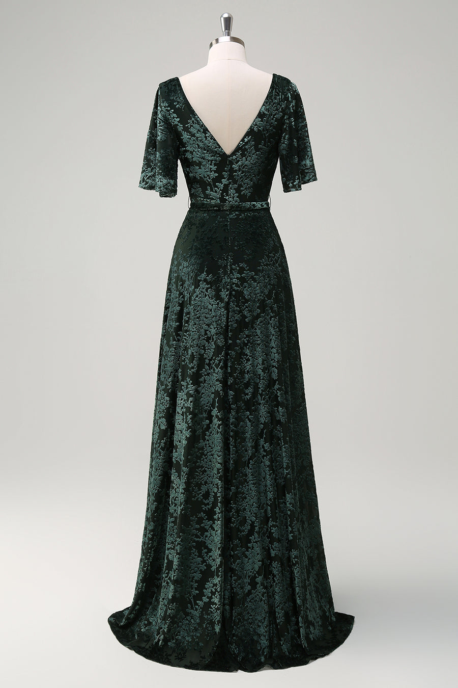 navy v neck dress Navy Tulle V-Neck Maxi Dress With Slits