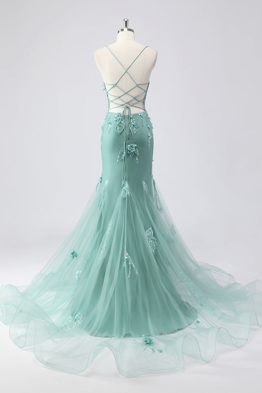 mermaid spaghetti straps corset back long prom dress Alison Royal Blue Mermaid Spaghetti Straps Corset Back Satin Prom Dress Black / 10