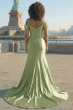 Sparkly Golden Mermaid Cold Shoulder Pleated Long Plus Size Prom Dress With Sequins
