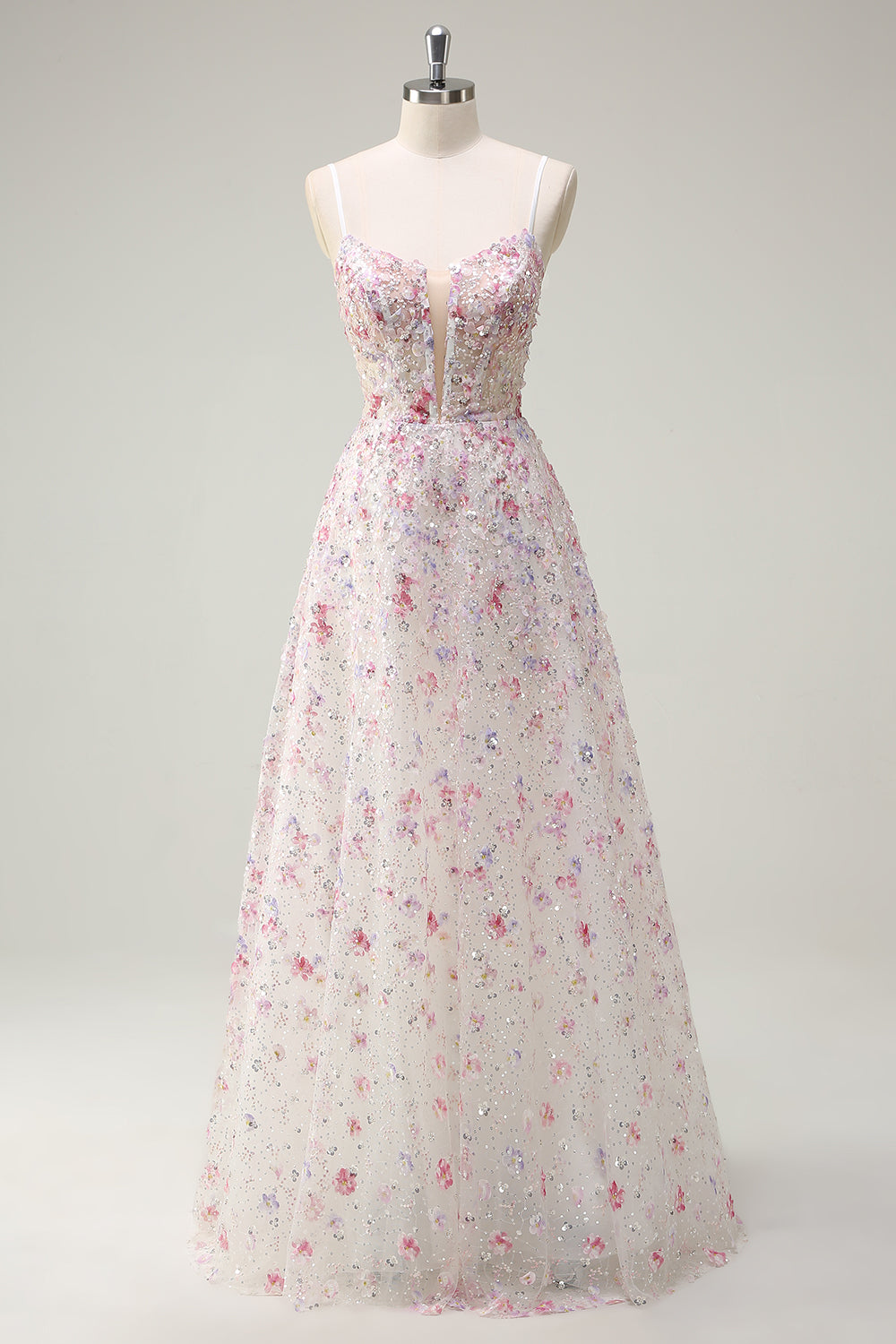 WEDTREND Women Sparkly Floral Pink Sequin Long Prom Dress with Lace-up Back A Line Spaghetti Straps Corset Applique Wedding Dress WEDTREND Women Sparkly Floral Pink Sequin Long Prom Dress with Lace-up Back A Line Spaghetti Straps Corset Applique Wedding Dress