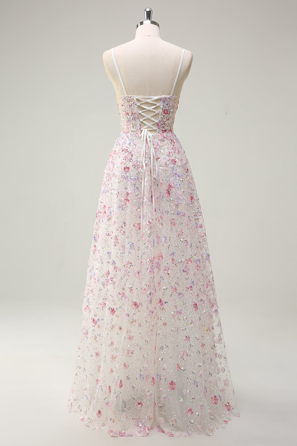 WEDTREND Women Sparkly Floral Pink Sequin Long Prom Dress with Lace-up Back A Line Spaghetti Straps Corset Applique Wedding Dress WEDTREND Women Sparkly Floral Pink Sequin Long Prom Dress with Lace-up Back A Line Spaghetti Straps Corset Applique Wedding Dress