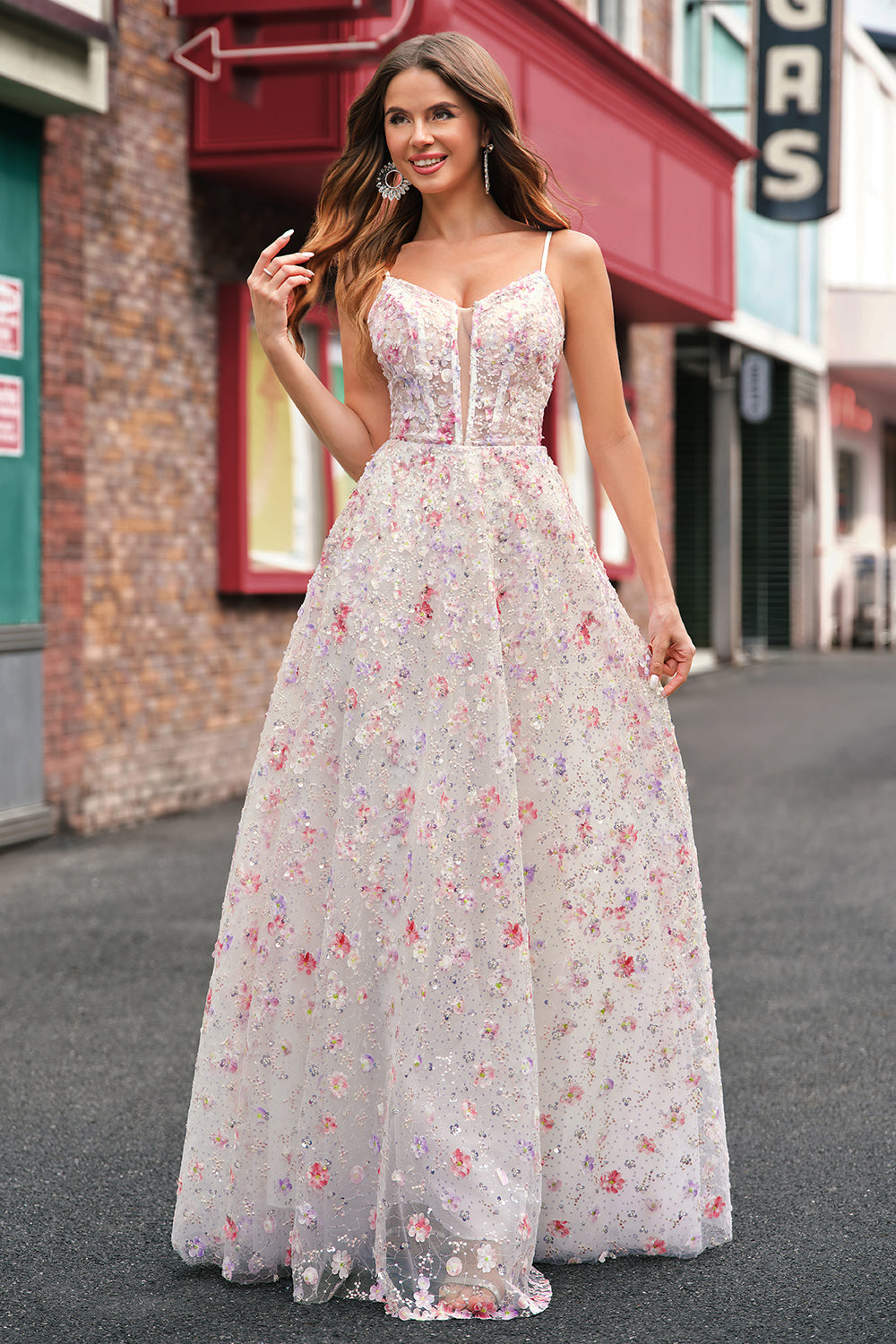 WEDTREND Women Sparkly Floral Pink Sequin Long Prom Dress with Lace-up Back A Line Spaghetti Straps Corset Applique Wedding Dress WEDTREND Women Sparkly Floral Pink Sequin Long Prom Dress with Lace-up Back A Line Spaghetti Straps Corset Applique Wedding Dress